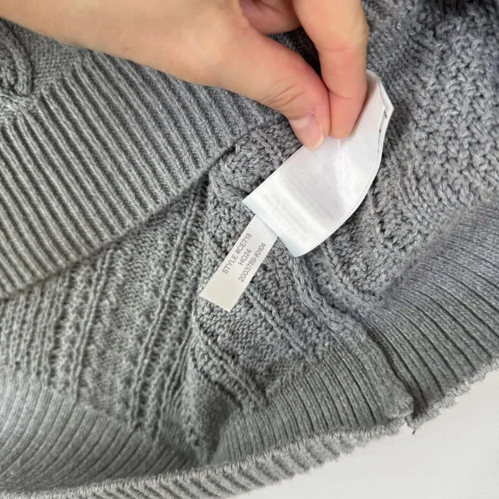 J. Crew Cable Knit Cotton Gray Women's Sweater Small